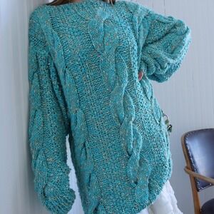 80's super maximalist chunky metallic knit sweater